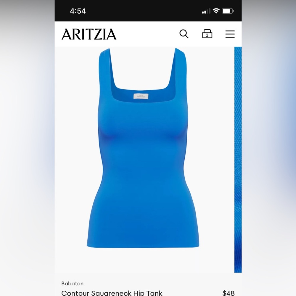 Aritzia babaton contour square neck hip tank medium